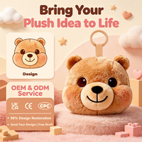 Porte-monnaie et porte-clés 2-en-1 personnalisés OEM/ODM en forme d'ours en peluche marron classique avec logo de l'entreprise