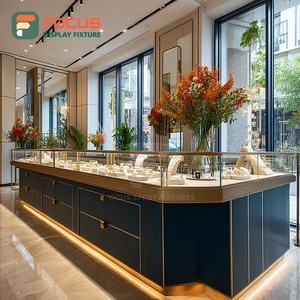 Luxury Jewelry Store Interior Display Wood Frame Brand Store Glass Showcase - Product Image 5