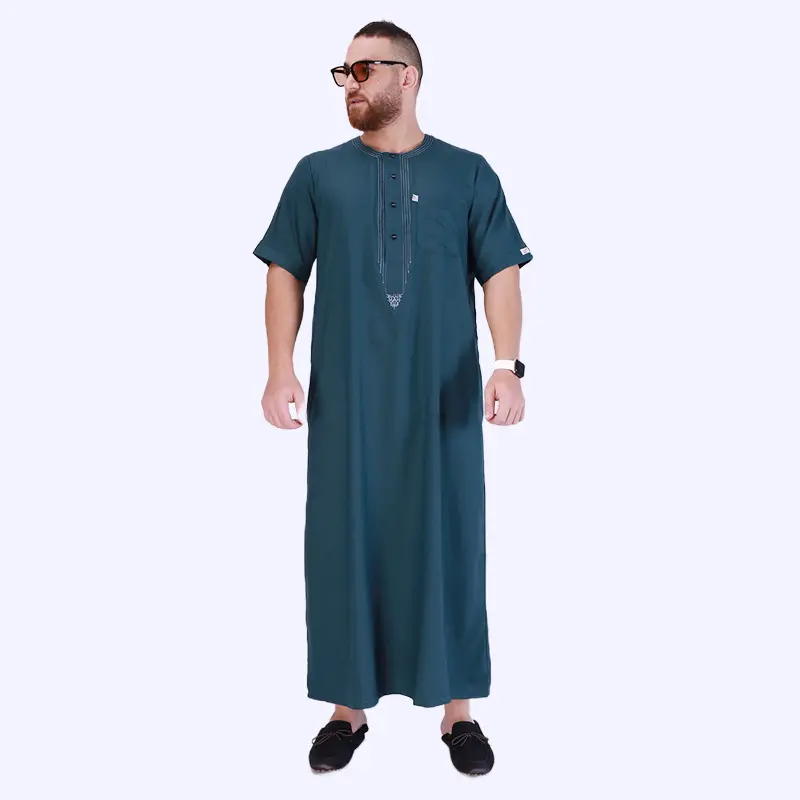Jinteng 2023 arap erkek robe avrupa ve amerikan müslüman nakış büyük boy giyim erkek thobe