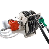 Pompa Oli Listrik Cavite 12V/24V/220V Dispenser Bahan Bakar Diesel Otomatis dengan Selang Gulung Meteran Terintegrasi dan Pistol Pengisian Bahan Bakar Model Terpadu