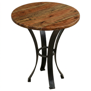Durable <b>Round</b> Wooden Coffee <b>Table</b> with Metal Base Movable <b>Side</b> <b>Table</b> Modern Living Room Furniture - Product Image 1