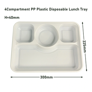 Trắng đông lạnh 4 ngăn hộp thực phẩm PP nhựa ăn trưa container đóng gói Bento khay để bán - Product Image 3