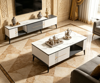 Meubles de maison, nouveau design, meuble TV en MDF et table basse avec rangement, vente en gros, excellent meuble TV moderne de luxe sur mesure