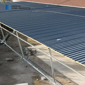 ألواح عازلة مركبة من الصوف الصخري والفولاذ مقاومة للماء مخصصة للأسقف والجدران الخارجية للمنازل والمستودعات - Product Image 3