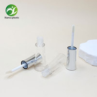 Tube de brillant à lèvres transparent en ABS à taille étroite avec tube à air, sérigraphié, pour emballages cosmétiques de brillant à lèvres