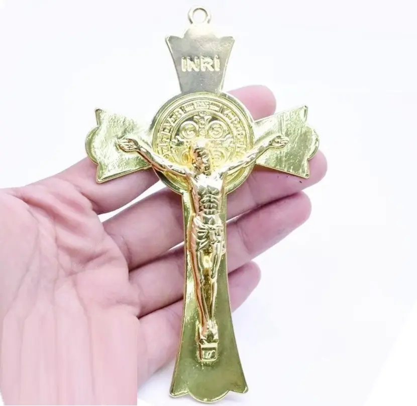 12.5cm antique silver or golden plating zinc alloy cross pendant religious rosary crosses Jesus Crucifix pendant