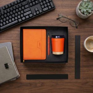 Set de Regalo Ejecutivo Corporativo de Cuero PU con Impresión en Relieve, Agenda, 2 Vasos de Acero Inoxidable, Regalo Personalizado - Product Image 5