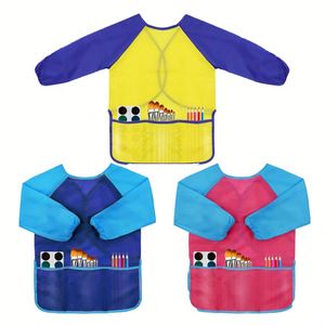 <b>Kids</b> Art Smock Drawing <b>Apron</b> Long Sleeve High Polyester Waterproof Painting <b>Apron</b> Three Pockets for Garden Kitchen Use - Product Image 1