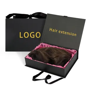 Cajas de embalaje de cartón para el cuidado de la peluca, logotipo personalizado, extensión de cabello trenzado, regalo