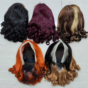 Letsfly 10A 200% Densidad 613 #   Cabello Virgen Brasileño Ondulado Suelto 13x4 para Pelucas Bob de 10-16 Pulgadas, Color Castaño Claro - Product Image 1