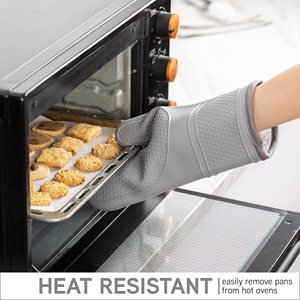 Kitchen Extra Long Silicone 6pcs Oven Gloves Set with High <b>Heat</b> Resistant Non-Slip Potholders Hot <b>Pads</b> for Baking Cooking - Product Image 2