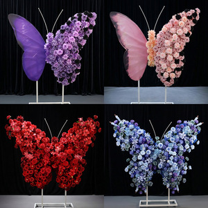 Decorazione Personalizzata con Fiori Artificiali Giganti e <span class=keywords><strong>Farfalle</strong></span>, Grande Scultura Floreale 3D per Sfondo Fotografico Matrimoniale, Decorazione per Eventi e Palcoscenici - Product Image 1