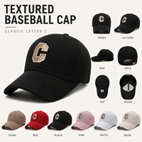 Casquette de baseball à lettres 3D en forme de C, grande taille, pour le printemps, casquette à visière polyvalente pour couple, chapeau de soleil unisexe pour l'extérieur