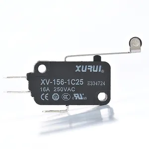 3 pin Electronic dc micro switch V156 with roller lever type