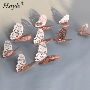 Autocollant mural papillon 3D, 12 pièces/paquet, décor de vol, décorations artistiques pour la chambre à coucher, décor pour bureau de chambre d'enfant, SD101 - Product Image 3