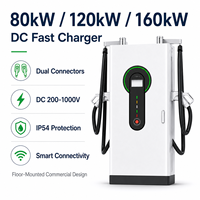 Estación de Carga Rápida para Vehículos Eléctricos de 40kW 60kW 80kW 120kW 160kW CC, OCPP CCS2 GBT IP54, Montada en el Suelo, Comercial