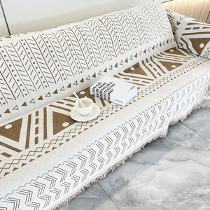 Housse de canapé en chenille à rayures Boho pour canapé inclinable à trois places <span class=keywords><strong>lavable</strong></span> bon marché <span class=keywords><strong>lavable</strong></span> protecteur de canapé gland jeter serviette de canapé - Product Image 1