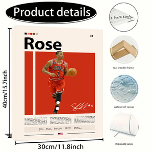 Póster de pintura en lienzo de estrella de la <span class=keywords><strong>Nba</strong></span> americana europea, aceite de alta definición para sala de estar, núcleo decorativo, dormitorio, Exportación exclusiva - Product Image 2