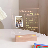 UCI – tableau de messages lumineux Led en acrylique, tableau d'écriture effaçable à sec avec stylo marqueur