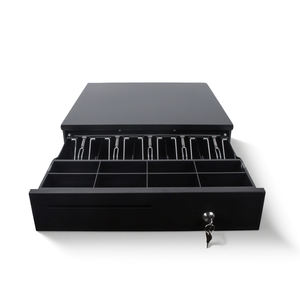 Caja de Dinero Metálica con Ranura Oculta para Cables para Sistema POS Cajón de Efectivo con 5 Compartimentos para Billetes 8 para Monedas y Cerradura con Llave para Minoristas - Product Image 1