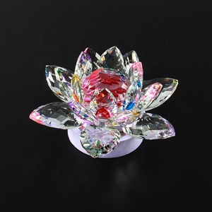 Honor of Crystal Figurines Wedding <strong>Party</strong> Decor Gifts Souvenir 80Mm <strong>Quartz</strong> Crystal Lotus Flower Crafts Glass Crystal Flower - Product Image 2