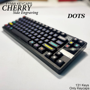 คีย์แคป Fynmi รุ่นใหม่ <span class=keywords><strong>GMK</strong></span> สีขาว/ดำลายจุด แบบสลักด้านข้าง 131 ปุ่ม รูปแบบ ANSI ISO สำหรับสวิตช์ Cherry MX Gateron Kailh Outemu - Product Image 4
