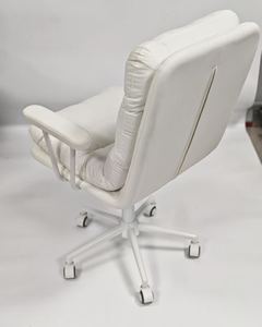 Chaise de bureau moderne et confortable pour la maison, avec accoudoirs en métal doré <span class=keywords><strong>5</strong></span> étoiles, revêtement en PU gris, ergonomique, pivotante, réglable en hauteur, dossier ergonomique pour le bas du dos - Product Image 2
