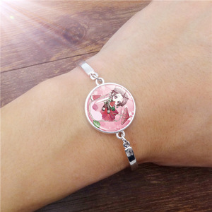 8 Personalized Tanjirou Nezuko New <b>Glass</b> Craft Custom <b>Glass</b> Dome Cabochon Time Gem Stone Charm <b>Bangle</b> Bracelet - Product Image 5