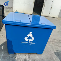 Prix usine 660L Conteneur à déchets Poubelle à roulettes en métal avec couvercle Maison Poubelle extérieure