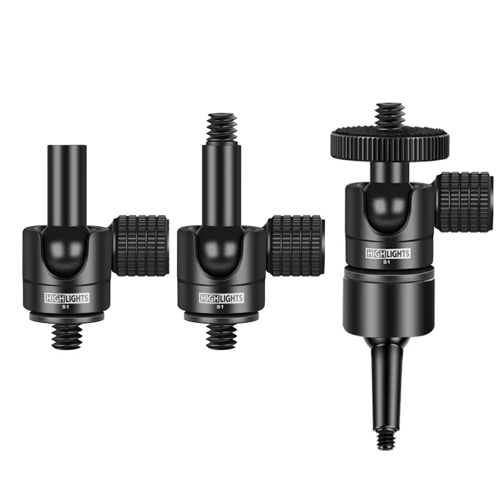 360 Swivel Mini Ball Head Bracket Holder 1/4" Mount 13mm Ball Extension Arm Ball Head Bracket Extension Rod