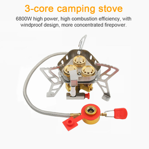 เตาแก็ส6800W 3คอร์สำหรับตั้งแคมป์กันลมพร้อมวาล์วปรับได้ - Product Image 3