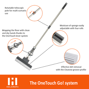 Holamopa <strong>PVA</strong> Sponge <strong>Mops</strong> for Floor Cleaning Squeeze with Long <strong>Handle</strong> Self Wringing <strong>Mop</strong> for Kitchen Bathroom Tiles - Product Image 4