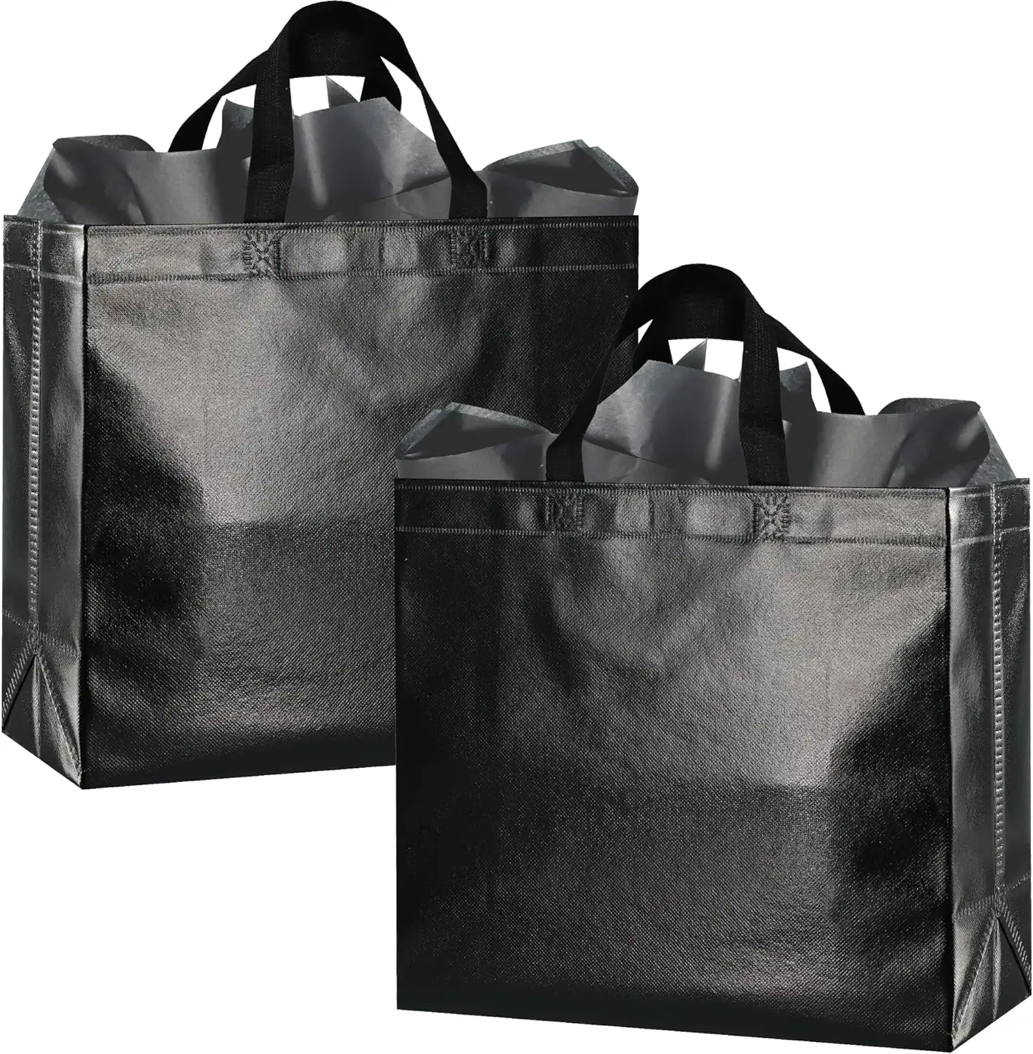 2024 New laser aluminized film promotional blank non woven bags composite color film non woven shopping tote bag