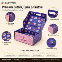 Boîtes d'expédition personnalisées en gros, violettes et roses, boîtes cadeaux de Noël, boîtes imprimées sur toute la surface, boîtes à motifs de dessins animés pour les bonbons de Noël