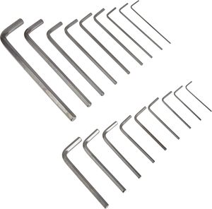 Hex Key Set Allen Wrench Chrome Plated Cr-V Steel L-shaped Metric Imperial Long Arm Professional Repair <b>Tool</b> <b>Spanner</b> - Product Image 2