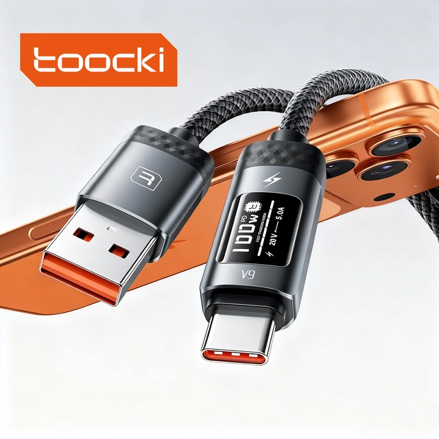 Toocki Premium 100W Fast Cable Aluminum Alloy & Braided Material 100W Charging 6A Current for Business Trips