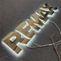Letras Metálicas 3D con Retroiluminación Dorada, Letrero Comercial para Exteriores para Empresas y Hospitales, Resistente al Agua IP65