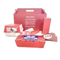 Boîte à poulet biodégradable pour restauration rapide en gros avec poignée, logo personnalisé imprimé pour les sushis et les chewing-gums avec gaufrage - Product Image 6