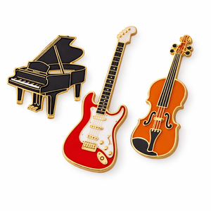 Pin de Solapa Personalizado al por Mayor con Logotipo de Metal Esmaltado, Lindo y de Alta Calidad, Regalo para Amantes de la Música, Violín, Nombre, Regalo Promocional - Product Image 3