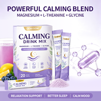 Mélange de poudre pour boisson apaisante pour la relaxation, le sommeil et le soutien anti-stress, avec Magnésium, Glycine, L-Théanine, Complément bien-être quotidien OEM ODM