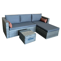 Muebles de exterior, conjunto de sofá de ratán seccional, conjunto de jardín