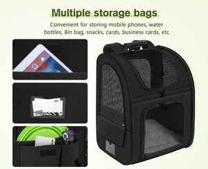 Sac à dos extensible pour animaux de compagnie, sac à dos pliable pour chat avec fenêtre respirante - Product Image 5