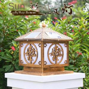 Lumières solaires de pilier de poteau de clôture en aluminium LED E27 IP65 pour la cour extérieure de pont de patio de jardin - Product Image 6