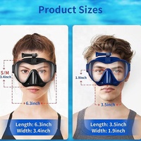 Masque de plongée à faible volume en verre trempé, ensemble de tuba avec support pour appareil photo, vente en gros