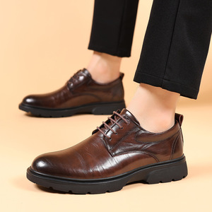 Chaussures habillées pour hommes à lacets, style britannique, à semelle épaisse, pour le travail quotidien, collection 2026, vente chaude - Product Image 4