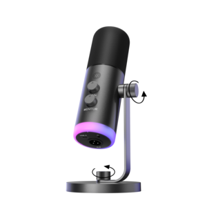 Micrófono Dinámico RGB Profesional con Soporte de Escritorio, Micrófono para Juegos USB XLR Tipo C para Grabación en Estudio - Product Image 2