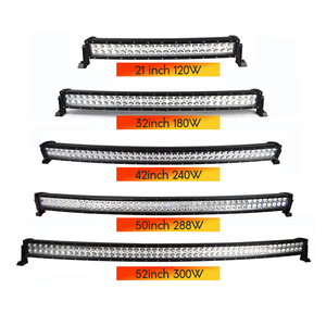 High power curved slim led light bar 10-30v car 300w led bar light 6000k 6500k led light bar 52inch