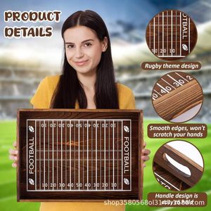 Plateau de service en bois Autonomy pour le football, 12x18 pouces, plateau décoratif pour les collations des jours de match - Product Image 2