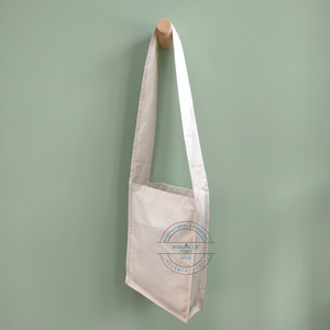 Sac à bandoulière en toile unie pour femme, style minimaliste, ouverture supérieure, usage quotidien, couleur beige clair, design à une seule sangle - Product Image 4