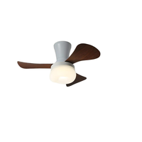 Ventilateur de plafond de 30 pouces avec lampe LED au design moderne en bois de noyer Télécommande à 6 vitesses Moteur à courant continu en fer pour le salon
